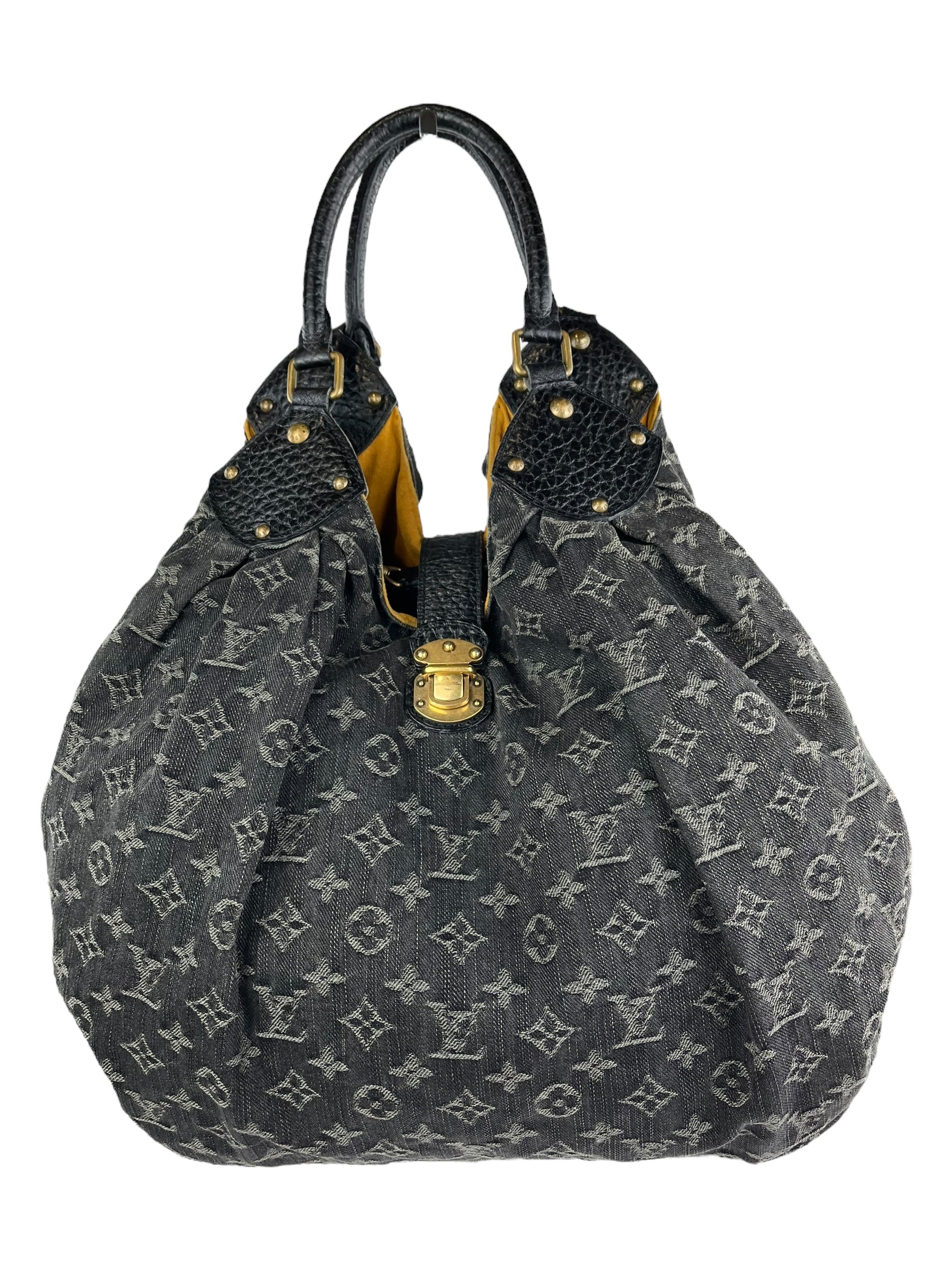 Louis vuitton black denim bag sale