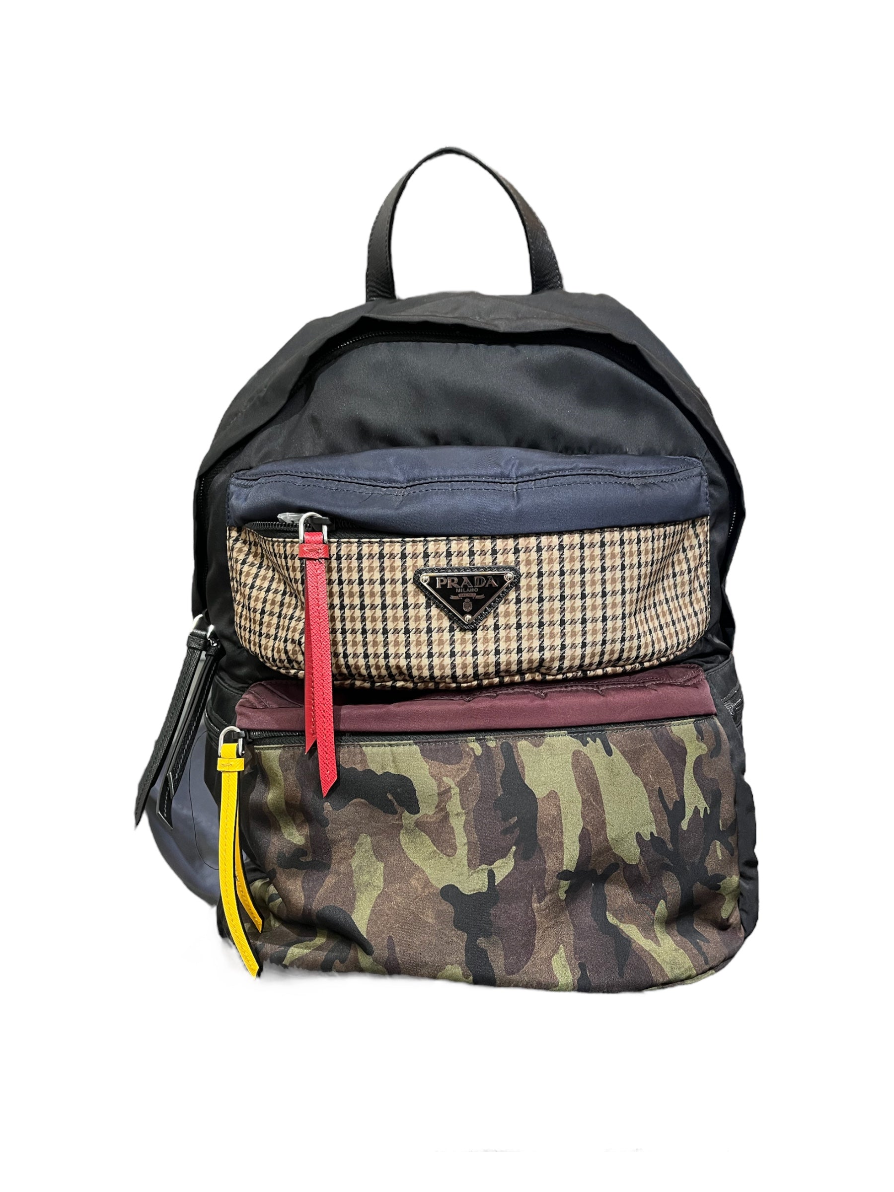 Prada Tessuto Nylon Camo Plaid Backpack