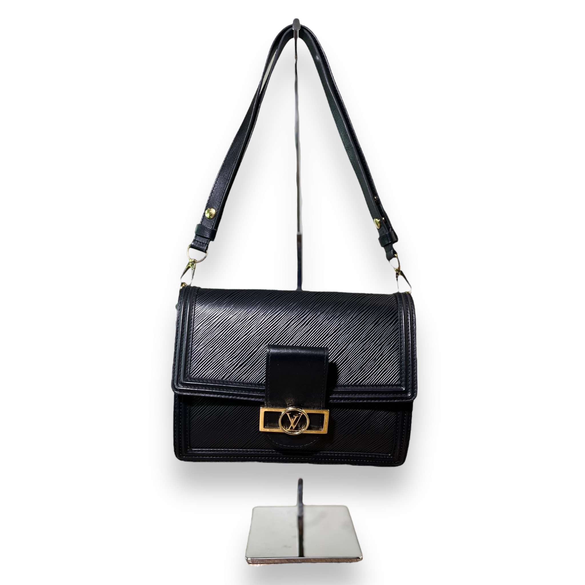 LOUIS VUITTON Mini Dauphine Epi Leather Black Shoulder Handbag