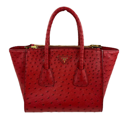 Prada Ostrich Struzzo Twin Pocket Tote