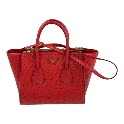 Prada Ostrich Struzzo Twin Pocket Tote