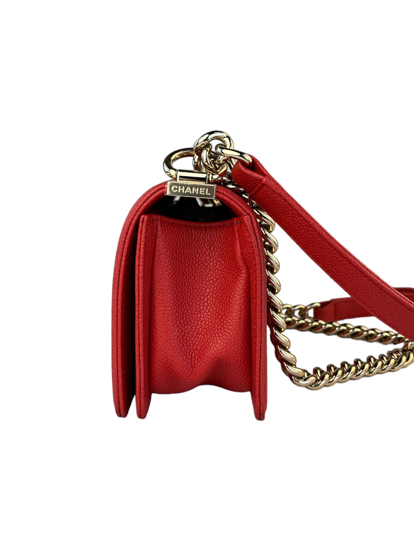 Chanel Boy Bag Red Caviar Small