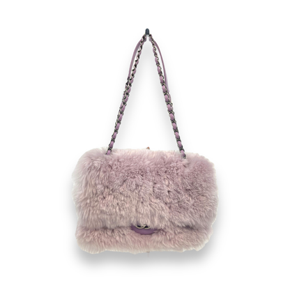 Chanel Lavender Rabbit Fur Flap Bag