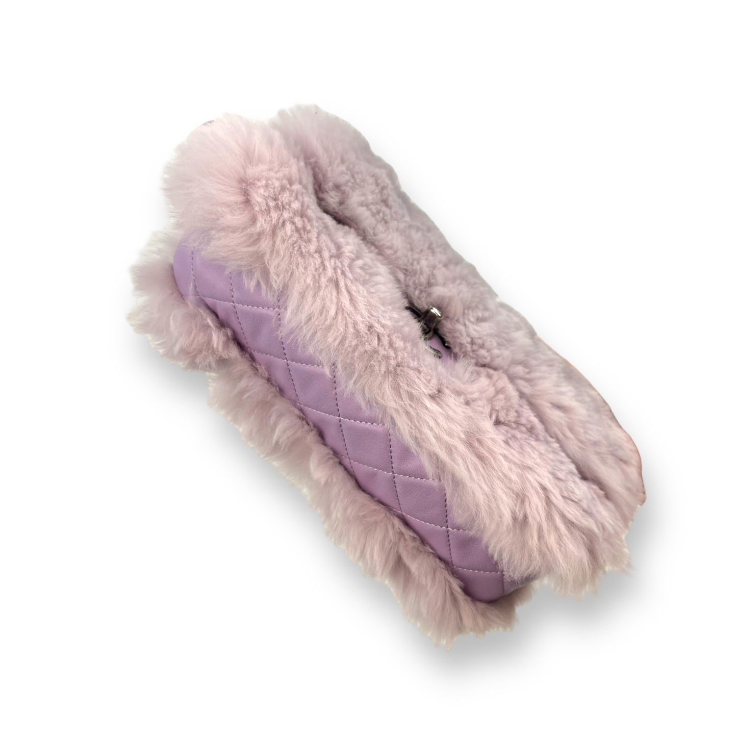 Chanel Lavender Rabbit Fur Flap Bag