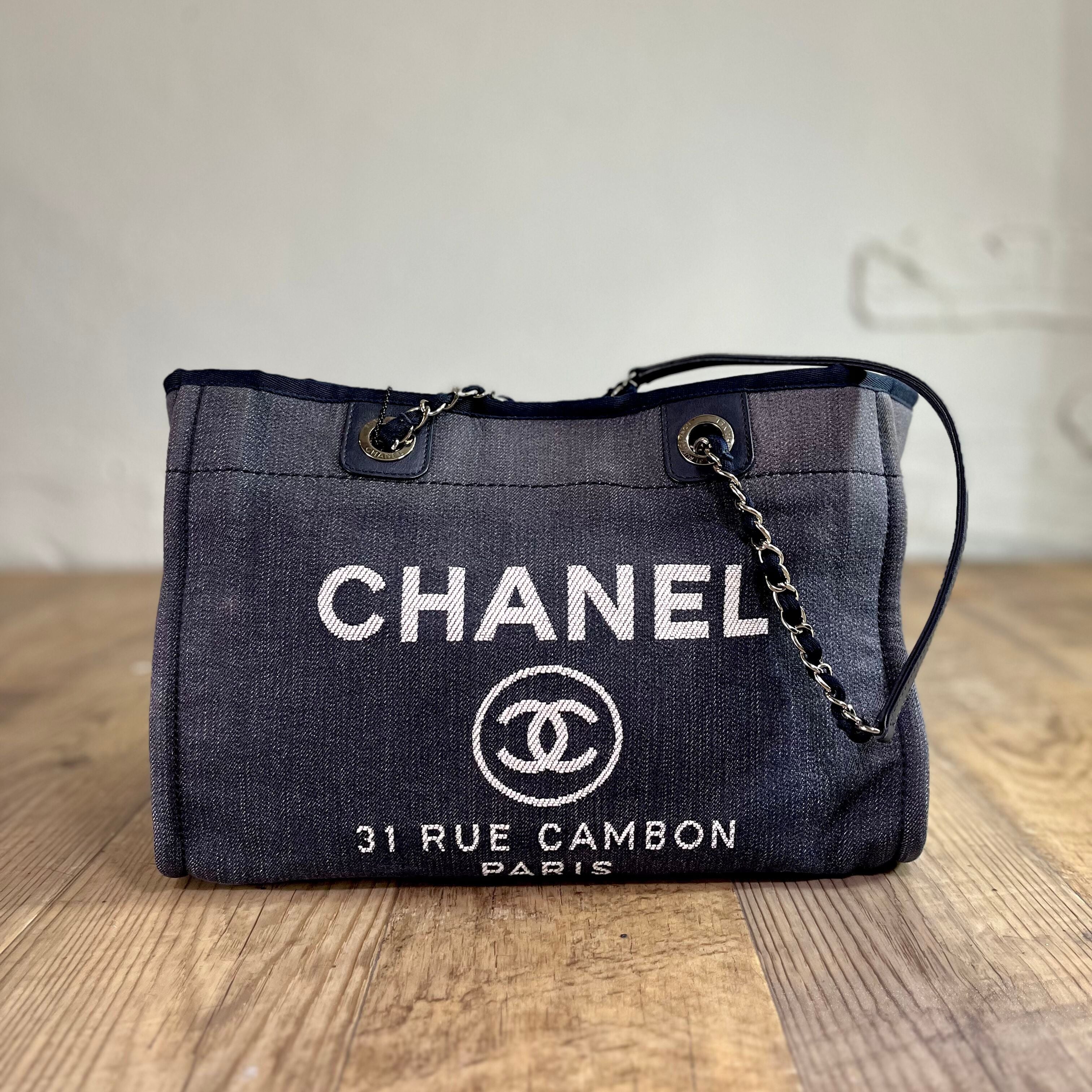 Chanel denim deauville online tote