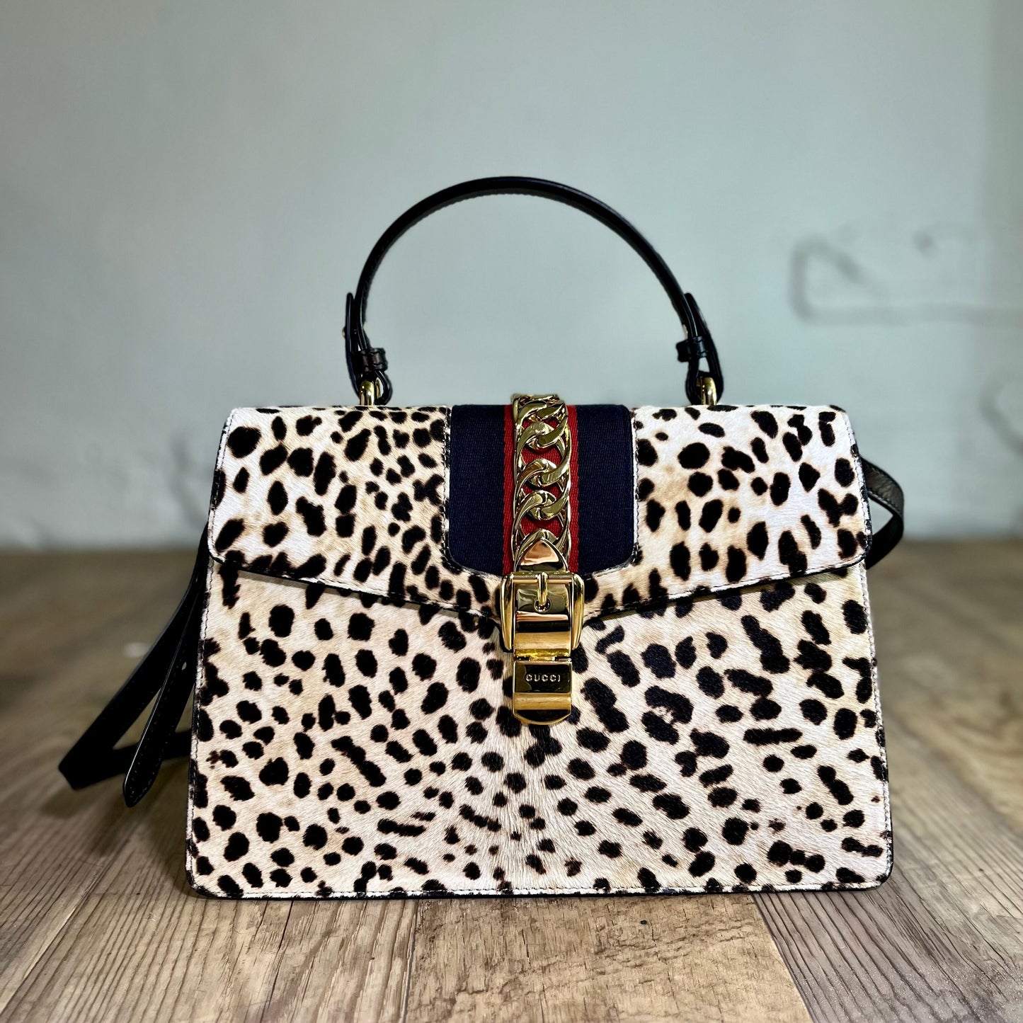 Gucci Sylvie Leopard Shoulder Bag