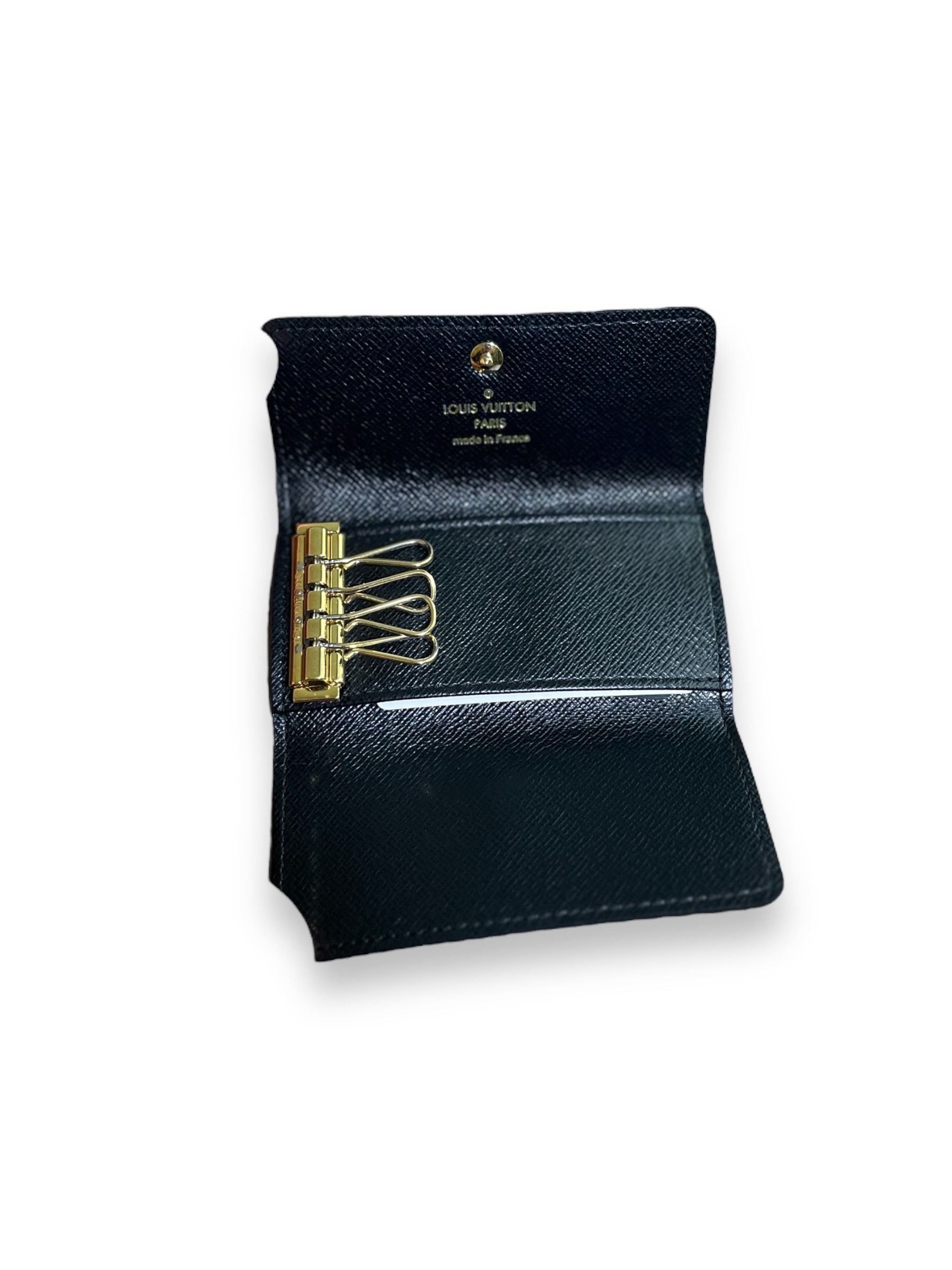 Louis Vuitton Monogram Empreinte 6 Key Holder, Black, One Size
